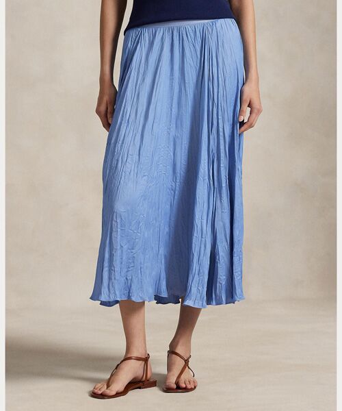 POLO RALPH LAUREN / ポロ ラルフ ローレン ロング・マキシ丈スカート | クリンクルド サテン Aライン スカート | 詳細2