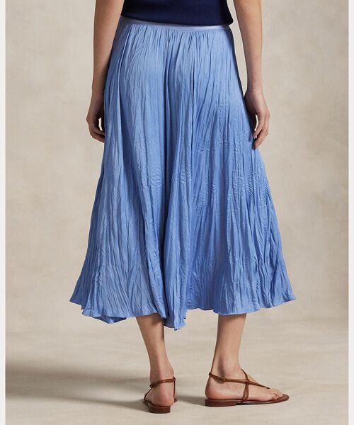 POLO RALPH LAUREN / ポロ ラルフ ローレン ロング・マキシ丈スカート | クリンクルド サテン Aライン スカート | 詳細3