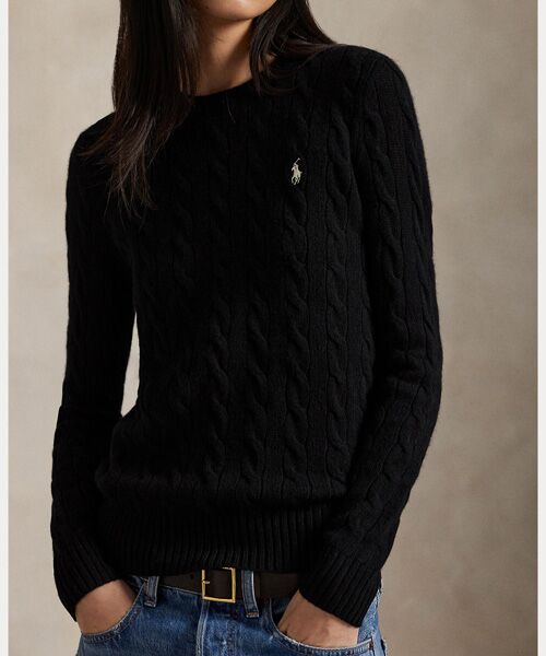 POLO RALPH LAUREN / ポロ ラルフ ローレン ニット・セーター | ケーブル ウールカシミヤ クルーネック セーター | 詳細4