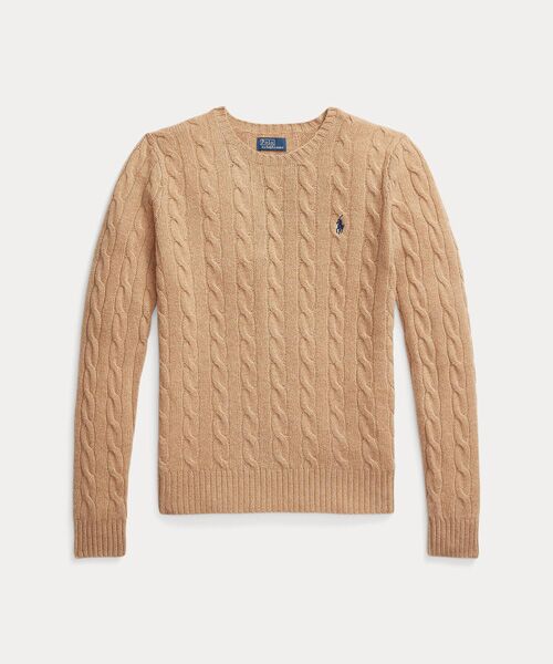 ケーブル ウールカシミヤ クルーネック セーター （ニット