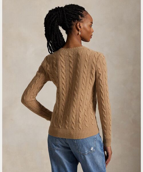 ケーブル ウールカシミヤ クルーネック セーター （ニット