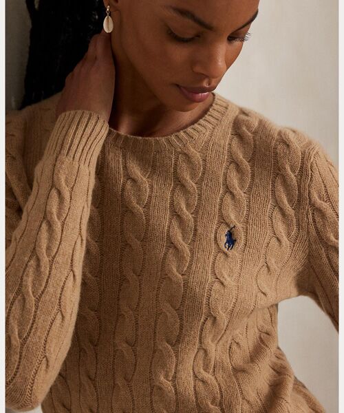 ケーブル ウールカシミヤ クルーネック セーター （ニット