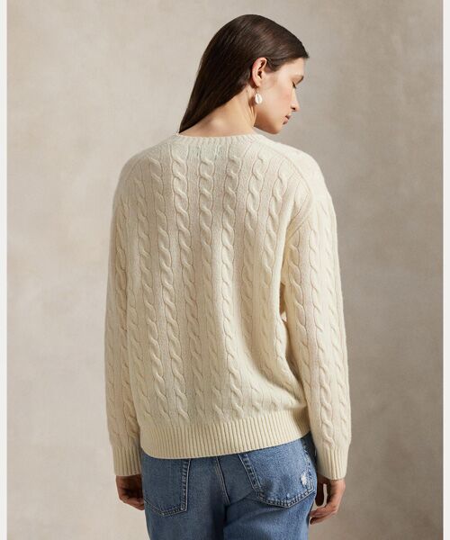 ケーブル ウールカシミヤ クルーネック セーター （ニット