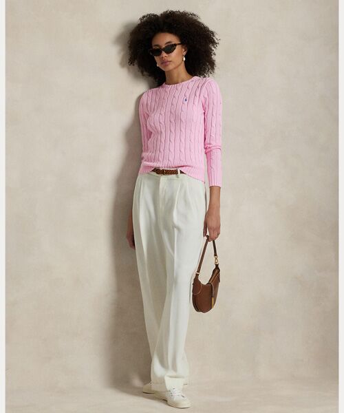 POLO RALPH LAUREN / ポロ ラルフ ローレン ニット・セーター | ケーブルニット コットン クルーネック セーター | 詳細2