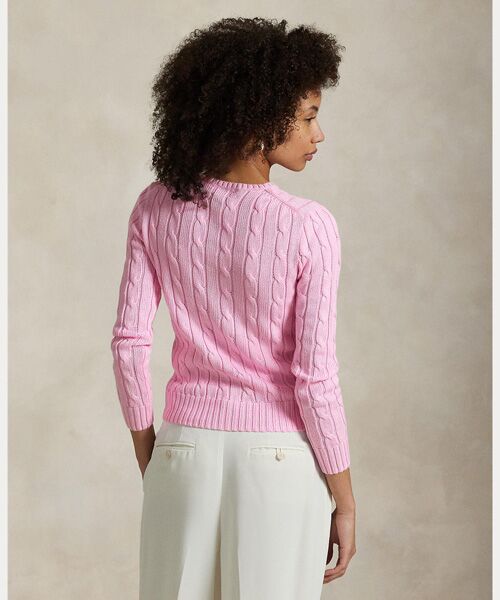 POLO RALPH LAUREN / ポロ ラルフ ローレン ニット・セーター | ケーブルニット コットン クルーネック セーター | 詳細3