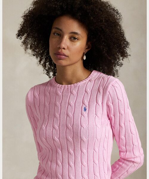 POLO RALPH LAUREN / ポロ ラルフ ローレン ニット・セーター | ケーブルニット コットン クルーネック セーター | 詳細4