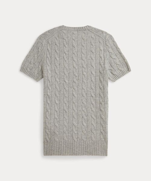 POLO RALPH LAUREN / ポロ ラルフ ローレン ニット・セーター | ケーブル ウールカシミヤ ショートスリーブ セーター | 詳細1