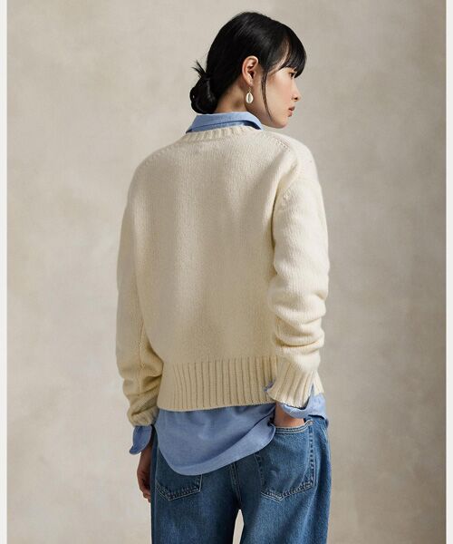 Pロゴ ウールブレンド クルーネック セーター （ニット・セーター