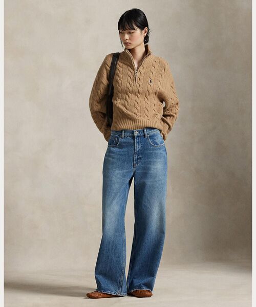 美品 ポロラルフローレン ウール ハーフジップ セーター ニット 定価8.6万 POLO RALPH LAUREN - ポロラルフローレン POLO ハーフジップ