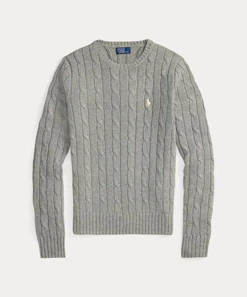 POLO RALPH LAUREN / ポロ ラルフ ローレン ニット・セーター | ケーブルニット コットン クルーネック セーター | 詳細1