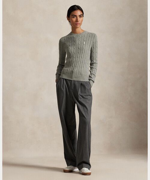 POLO RALPH LAUREN / ポロ ラルフ ローレン ニット・セーター | ケーブルニット コットン クルーネック セーター | 詳細2