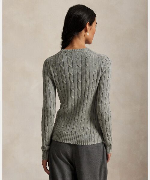 POLO RALPH LAUREN / ポロ ラルフ ローレン ニット・セーター | ケーブルニット コットン クルーネック セーター | 詳細3
