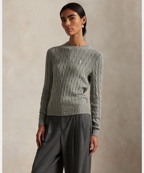 POLO RALPH LAUREN / ポロ ラルフ ローレン ニット・セーター | ケーブルニット コットン クルーネック セーター | 詳細5