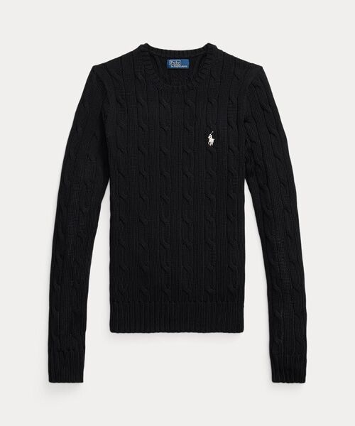 POLO RALPH LAUREN / ポロ ラルフ ローレン ニット・セーター | ケーブルニット コットン クルーネック セーター | 詳細1