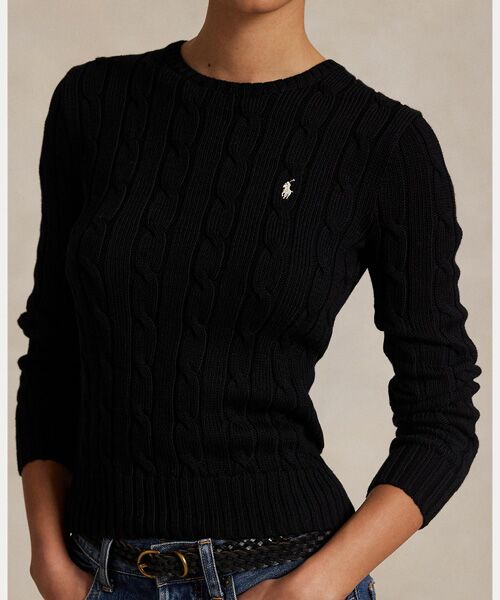 POLO RALPH LAUREN / ポロ ラルフ ローレン ニット・セーター | ケーブルニット コットン クルーネック セーター | 詳細4
