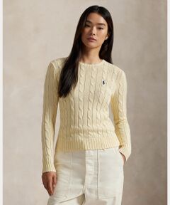洗濯機で洗える♡ラルフローレン　裾ポニーコットン半袖ニットセーター　霜降りグレー m-spd22y23n04z58a5.jpg