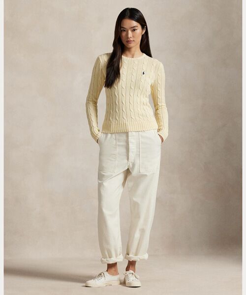 POLO RALPH LAUREN / ポロ ラルフ ローレン ニット・セーター | ケーブルニット コットン クルーネック セーター | 詳細2