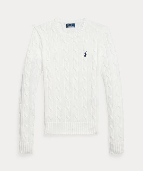 POLO RALPH LAUREN / ポロ ラルフ ローレン ニット・セーター | ケーブルニット コットン クルーネック セーター | 詳細1