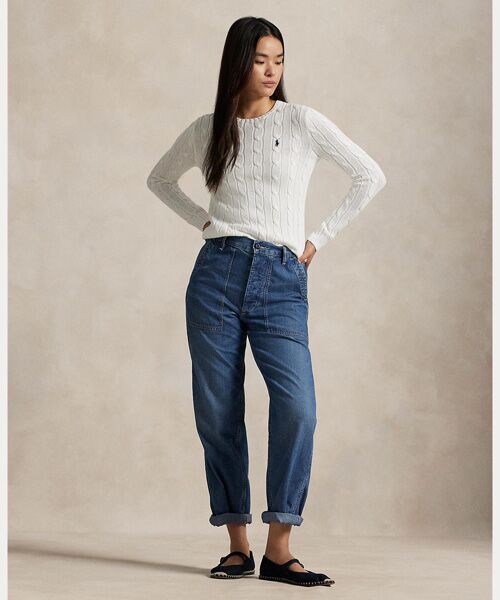 POLO RALPH LAUREN / ポロ ラルフ ローレン ニット・セーター | ケーブルニット コットン クルーネック セーター | 詳細2