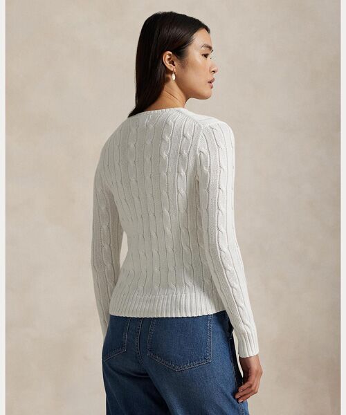 POLO RALPH LAUREN / ポロ ラルフ ローレン ニット・セーター | ケーブルニット コットン クルーネック セーター | 詳細3