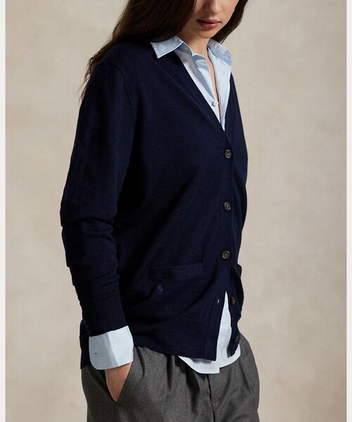 POLO RALPH LAUREN / ポロ ラルフ ローレン カーディガン・ボレロ | ウール Vネック ロング カーディガン | 詳細4