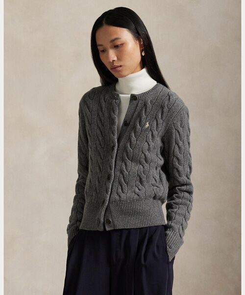●POLO RALPH LAUREN カシミヤ100% チャコールグレー POLO RALPH LAUREN Ralph Lauren ポロ ラルフローレン カシミヤ