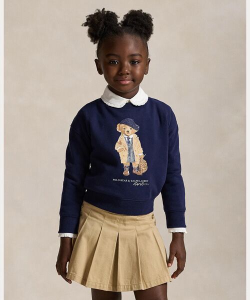 POLO RALPH LAUREN/ポロ ラルフ ローレン (ガールズ 2才~6才)Polo ベア フリース ボクシー スウェットシャツ 410ネイビー 4 POLO RALPH LAUREN/ポロ ラルフ ローレン (ガールズ 2才~6才)Polo ベア フリース ボクシー スウェットシャツ 410ネイビー 4