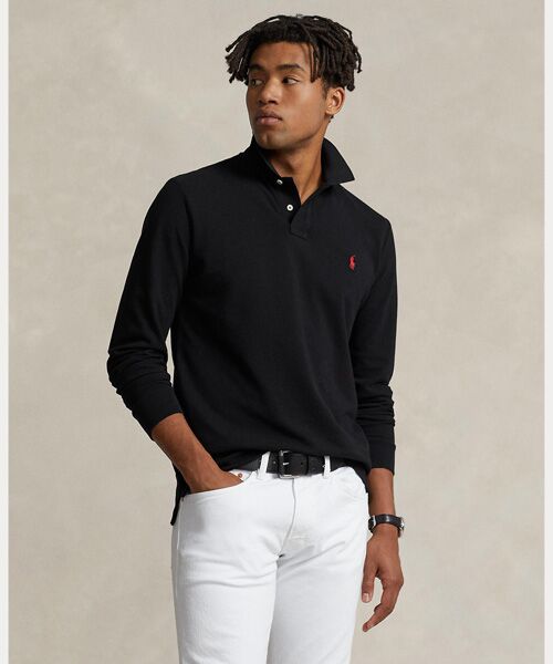 POLO RALPH LAUREN/ポロ ラルフ ローレン カスタム スリム フィット メッシュ ポロシャツ 001ブラック L POLO RALPH LAUREN/ポロ ラルフ ローレン カスタム スリム フィット メッシュ ポロシャツ 001ブラック L