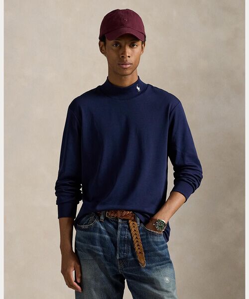 POLO RALPH LAUREN/ポロ ラルフ ローレン ソフト コットン モックネック シャツ 410ネイビー M POLO RALPH LAUREN/ポロ ラルフ ローレン ソフト コットン モックネック シャツ 410ネイビー M