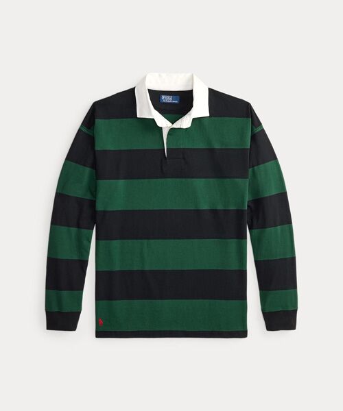 RALPH LAUREN ラガーシャツ 緑と青のストライプ Polo Ralph Lauren Childrenswear ストライプド コットン