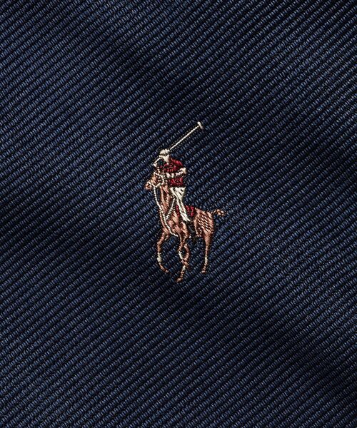美品 Ralph Lauren ポニーロゴ 無地 ソリッド ネクタイ ネイビー Polo ポニー シルク レップ ネクタイ （ネクタイ）｜POLO RALPH LAUREN