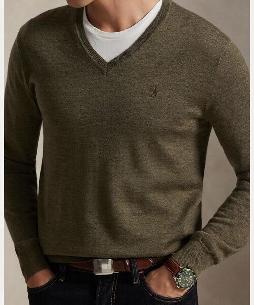 POLO RALPH LAUREN / ポロ ラルフ ローレン ニット・セーター | スリム フィット ウォッシャブル ウール Vネック セーター | 詳細4