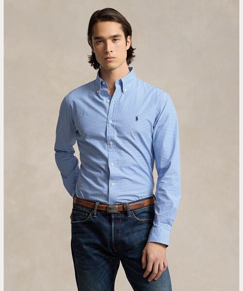 POLO RALPH LAUREN/ポロ ラルフ ローレン クラシック フィット チェック ストレッチ ポプリン シャツ 400ブルー S POLO RALPH LAUREN/ポロ ラルフ ローレン クラシック フィット チェック ストレッチ ポプリン シャツ 400ブルー S
