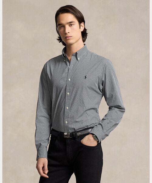 POLO RALPH LAUREN/ポロ ラルフ ローレン クラシック フィット チェック ストレッチ ポプリン シャツ 001ブラック M POLO RALPH LAUREN/ポロ ラルフ ローレン クラシック フィット チェック ストレッチ ポプリン シャツ 001ブラック M