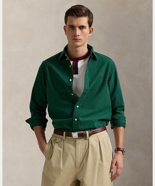POLO RALPH LAUREN/ポロ ラルフ ローレン クラシック フィット ガーメントダイド オックスフォード シャツ 300グリーン M POLO RALPH LAUREN/ポロ ラルフ ローレン クラシック フィット ガーメントダイド オックスフォード シャツ 300グリーン M