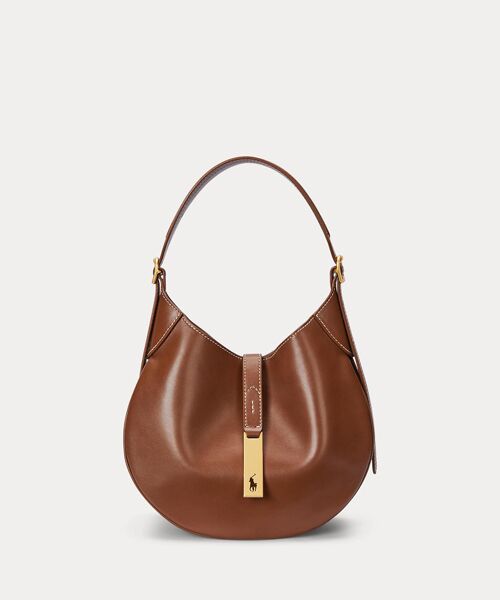 POLO RALPH LAUREN/ポロ ラルフ ローレン Polo ID レザー スモール ショルダー バッグ 200ブラウン ONE