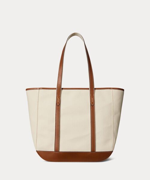 POLO RALPH LAUREN / ポロ ラルフ ローレン トートバッグ | レザートリム キャンバス ミディアム ショッパー トート | 詳細2