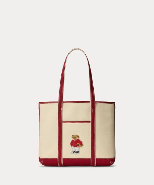 POLO RALPH LAUREN/ポロ ラルフ ローレン Polo ベア キャンバス スモール ショッパー トート 600レッド ONE POLO RALPH LAUREN/ポロ ラルフ ローレン Polo ベア キャンバス スモール ショッパー トート 600レッド ONE