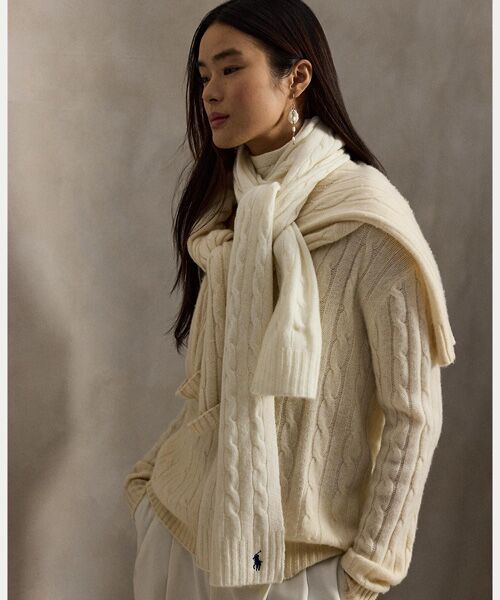 POLO RALPH LAUREN / ポロ ラルフ ローレン バンダナ・スカーフ | ケーブルニット ウールカシミヤ スカーフ | 詳細2