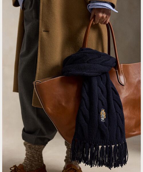 POLO RALPH LAUREN / ポロ ラルフ ローレン マフラー・ショール・スヌード・ストール | Polo ベア ケーブルニット ウールブレンド マフラー | 詳細2