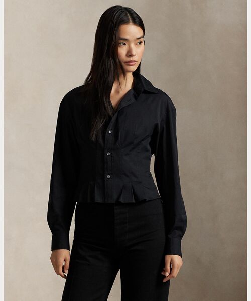 POLO RALPH LAUREN / ポロ ラルフ ローレン シャツ・ブラウス | プリーテッド コットン シャツ(001ブラック)