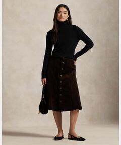 ローレン ラルフローレン サテンスカート クリンクルド サテン Aライン スカート （ロング・マキシ丈