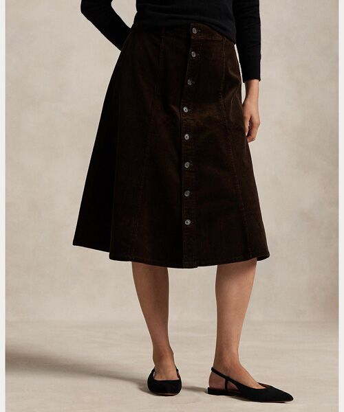 POLO RALPH LAUREN / ポロ ラルフ ローレン ロング・マキシ丈スカート | ボタンフロント コーデュロイ Aライン スカート | 詳細2