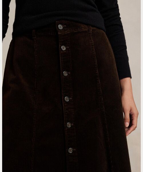 POLO RALPH LAUREN / ポロ ラルフ ローレン ロング・マキシ丈スカート | ボタンフロント コーデュロイ Aライン スカート | 詳細4