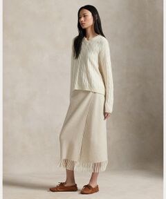 POLO RALPH LAUREN / ポロ ラルフ ローレン ロング・マキシ丈スカート | フリンジ ヘリンボーン ラップ スカート