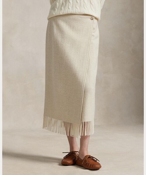 POLO RALPH LAUREN / ポロ ラルフ ローレン ロング・マキシ丈スカート | フリンジ ヘリンボーン ラップ スカート | 詳細2