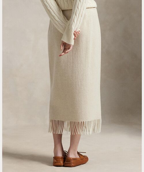 POLO RALPH LAUREN / ポロ ラルフ ローレン ロング・マキシ丈スカート | フリンジ ヘリンボーン ラップ スカート | 詳細3