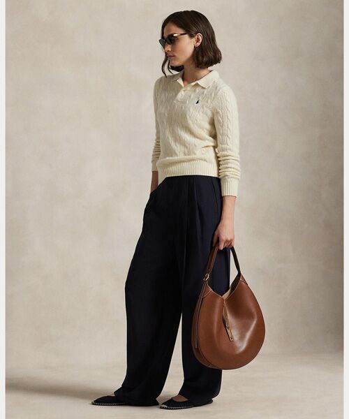 POLO RALPH LAUREN / ポロ ラルフ ローレン ニット・セーター | ケーブルニット ウールカシミヤ ポロ セーター | 詳細2