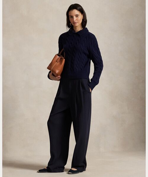 POLO RALPH LAUREN / ポロ ラルフ ローレン ニット・セーター | ケーブルニット ウールカシミヤ ポロ セーター | 詳細2