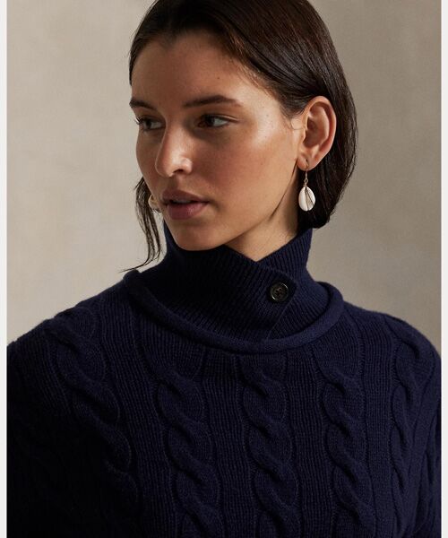 POLO RALPH LAUREN / ポロ ラルフ ローレン ニット・セーター | ケーブルニット ウールカシミヤ ポロ セーター | 詳細4